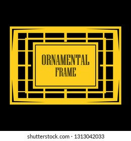 Vector geometric frame in Art Deco style. Abstract art deco vector element for design