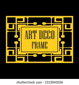 Vector geometric frame in Art Deco style. Abstract art deco vector element for design