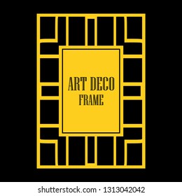 Vector geometric frame in Art Deco style. Abstract art deco vector element for design