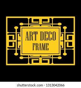 Vector geometric frame in Art Deco style. Abstract art deco vector element for design