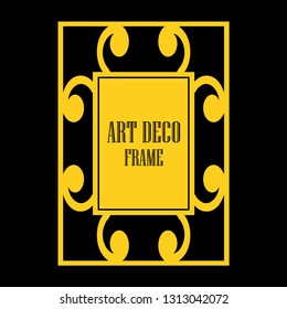 Vector geometric frame in Art Deco style. Abstract art deco vector element for design
