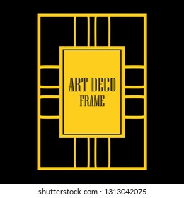 Vector geometric frame in Art Deco style. Abstract art deco vector element for design
