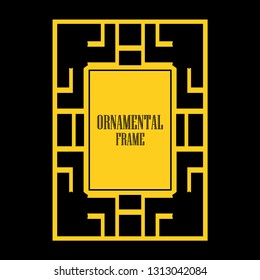 Vector geometric frame in Art Deco style. Abstract art deco vector element for design
