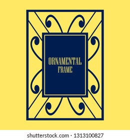 Vector geometric frame in Art Deco style. Abstract art deco vector element for design