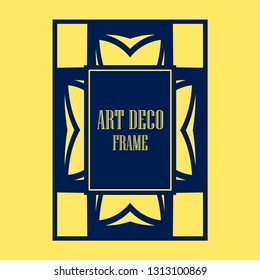 Vector geometric frame in Art Deco style. Abstract art deco vector element for design