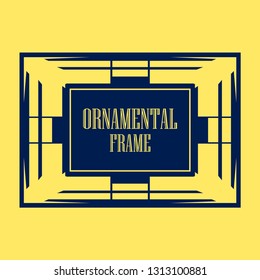 Vector geometric frame in Art Deco style. Abstract art deco vector element for design