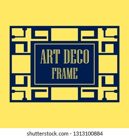 Vector geometric frame in Art Deco style. Abstract art deco vector element for design
