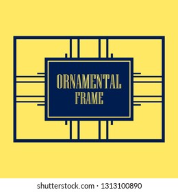 Vector geometric frame in Art Deco style. Abstract art deco vector element for design