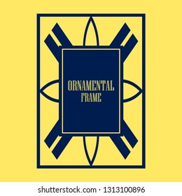 Vector geometric frame in Art Deco style. Abstract art deco vector element for design