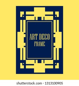 Vector geometric frame in Art Deco style. Abstract art deco vector element for design