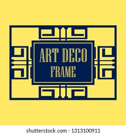 Vector geometric frame in Art Deco style. Abstract art deco vector element for design