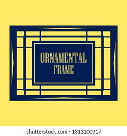 Vector geometric frame in Art Deco style. Abstract art deco vector element for design