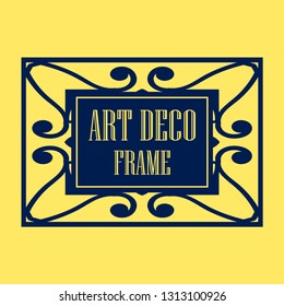 Vector geometric frame in Art Deco style. Abstract art deco vector element for design