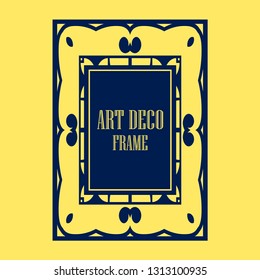 Vector geometric frame in Art Deco style. Abstract art deco vector element for design