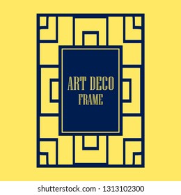 Vector geometric frame in Art Deco style. Abstract art deco vector element for design