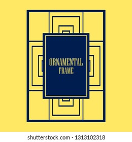 Vector geometric frame in Art Deco style. Abstract art deco vector element for design