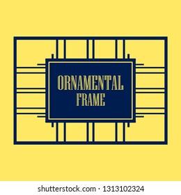 Vector geometric frame in Art Deco style. Abstract art deco vector element for design