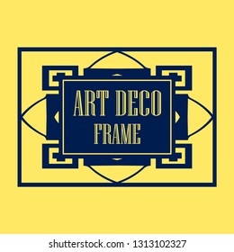 Vector geometric frame in Art Deco style. Abstract art deco vector element for design