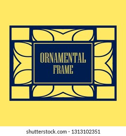 Vector geometric frame in Art Deco style. Abstract art deco vector element for design