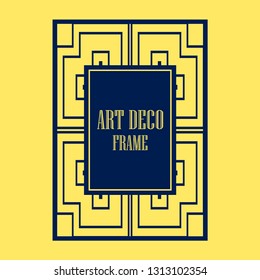 Vector geometric frame in Art Deco style. Abstract art deco vector element for design
