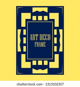 Vector geometric frame in Art Deco style. Abstract art deco vector element for design