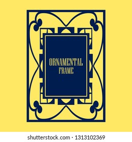 Vector geometric frame in Art Deco style. Abstract art deco vector element for design