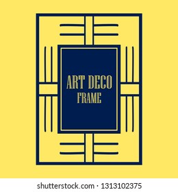 Vector geometric frame in Art Deco style. Abstract art deco vector element for design