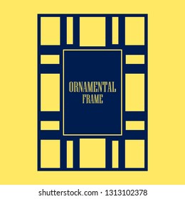 Vector geometric frame in Art Deco style. Abstract art deco vector element for design