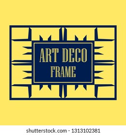 Vector geometric frame in Art Deco style. Abstract art deco vector element for design
