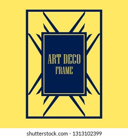 Vector geometric frame in Art Deco style. Abstract art deco vector element for design