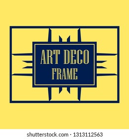 Vector geometric frame in Art Deco style. Abstract art deco vector element for design