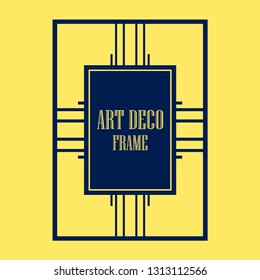 Vector geometric frame in Art Deco style. Abstract art deco vector element for design