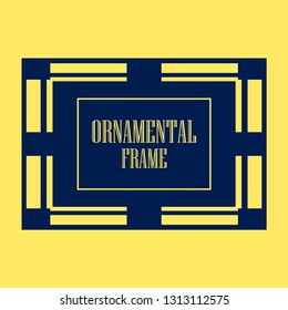 Vector geometric frame in Art Deco style. Abstract art deco vector element for design