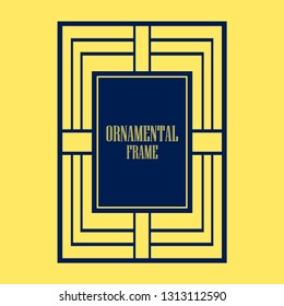 Vector geometric frame in Art Deco style. Abstract art deco vector element for design