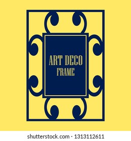 Vector geometric frame in Art Deco style. Abstract art deco vector element for design