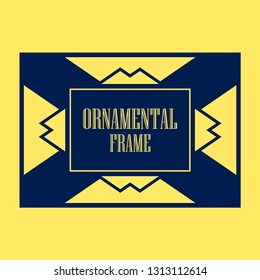 Vector geometric frame in Art Deco style. Abstract art deco vector element for design