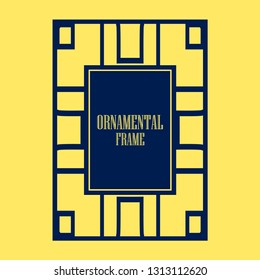 Vector geometric frame in Art Deco style. Abstract art deco vector element for design