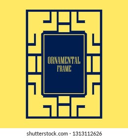 Vector geometric frame in Art Deco style. Abstract art deco vector element for design