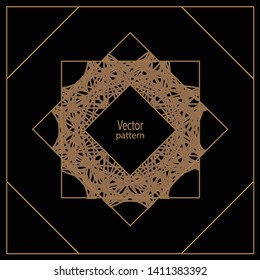 Vector geometric frame in Art Deco style. Rectangle vector abstract element for design