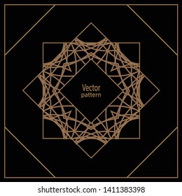 Vector geometric frame in Art Deco style. Rectangle vector abstract element for design