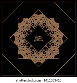 Vector geometric frame in Art Deco style. Rectangle vector abstract element for design