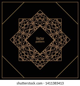 Vector geometric frame in Art Deco style. Rectangle vector abstract element for design