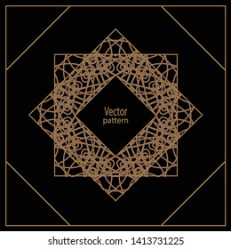 Vector geometric frame in Art Deco style. Square vector abstract element for design.