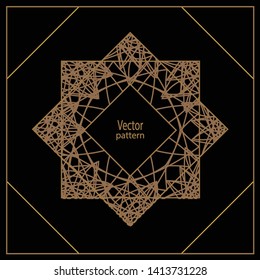 Vector geometric frame in Art Deco style. Square vector abstract element for design.