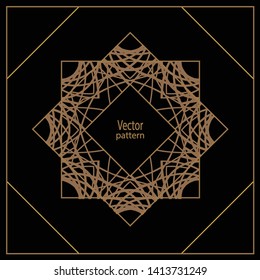 Vector geometric frame in Art Deco style. Square vector abstract element for design.