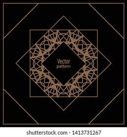Vector geometric frame in Art Deco style. Square vector abstract element for design.