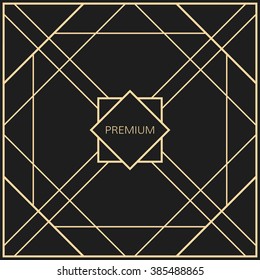 Vector geometric frame in Art Deco style. Square vector abstract element for design.