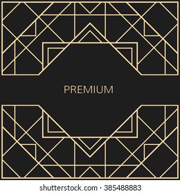 Vector geometric frame in Art Deco style. Square vector abstract element for design.