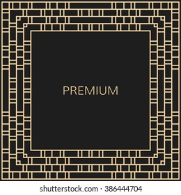 Vector geometric frame in Art Deco style. Square vector abstract element for design.