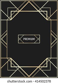 Vector Geometric Frame In Art Deco Style. Rectangle Vector Abstract Element For Design.